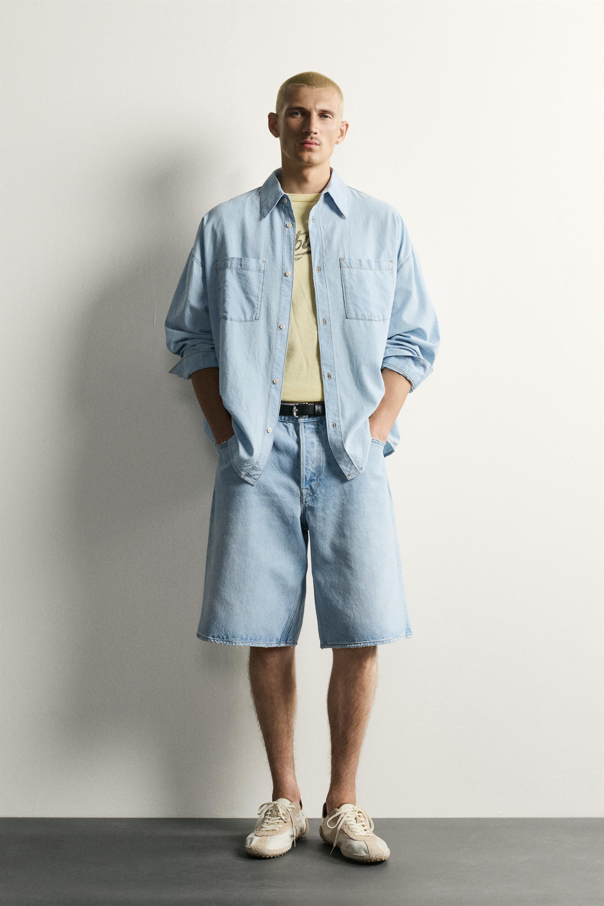 LIGHTWEIGHT WASHED DENIM SHIRT